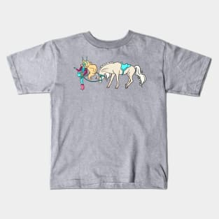 Western Fun Gilly And Her Horse Rio Kids T-Shirt